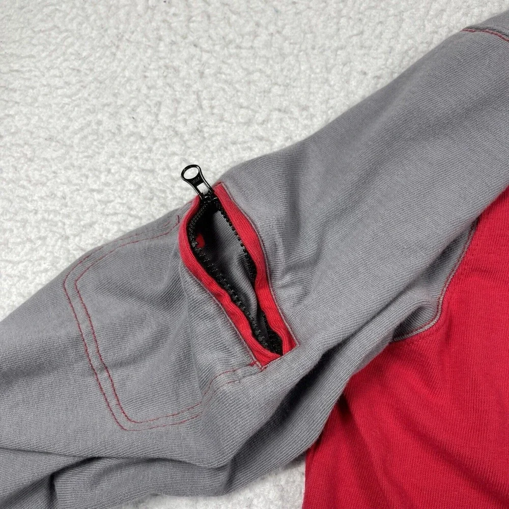The Territory Ahead‎ Pullover Mens Large Gray Red 1/4 Zip Casual Outdoors Travel